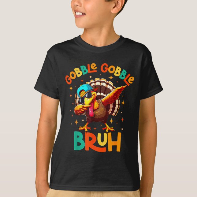 Camiseta Bruh Funny Thanksgiving Turkey Gobble Shirt Boys G (Anverso)