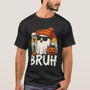 Camiseta Bruh Ghost Halloween Trick O Trato De Fantasma Cut