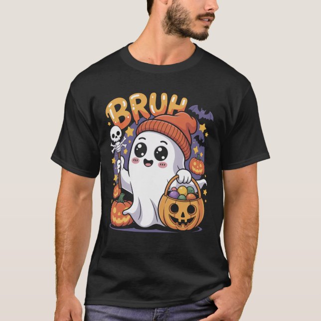 Camiseta Bruh Ghost Happy Halloween Trick Or Trempkin (Anverso)