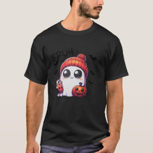 Camiseta Bruh Halloween Tshirt kids Cute Ghost Boo Bruh Pum