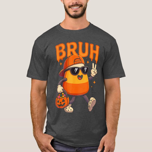 Camiseta Bruh Halloweeneam Candy Cornrick Orreat Chico Dive (Anverso)