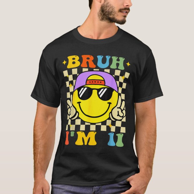 Camiseta Bruh I'm 11 Years Old Purple Birthday Boys 11th Bi (Anverso)