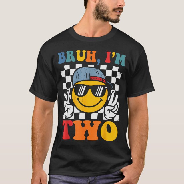 Camiseta Bruh I'm Two 2 Groovy 2nd Birthday Boys Girls 2 Ye (Anverso)