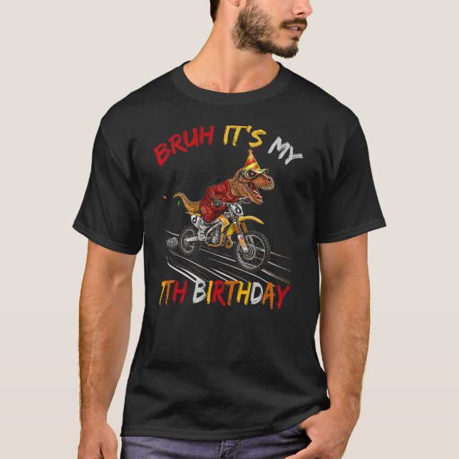 Camiseta Bruh It's My 7th Birthday Dinosaur 7 Year Old (Anverso)