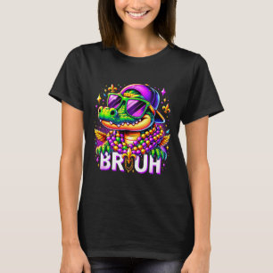 Camiseta Bruh Mardi Gras Cocodrilo Para Niños Chicos Hombre