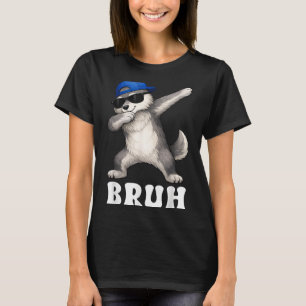 Camiseta Bruh meme dabbing lobo divertido hombres niños chi