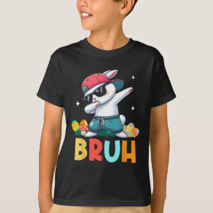 Camiseta Bruh Meme Día de Pascua Funny Bunny Huevos Adolesc