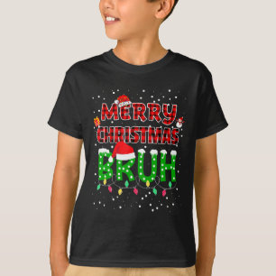 Camiseta Bruh Merry Christmas Red Plaid Xmas Pajama