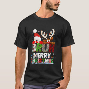 Camiseta Bruh Merry Christmas Xmas Santa Reindeer Rudolph M