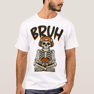 Camiseta Bruh Skeleton Gamer Divertido video de Halloween J