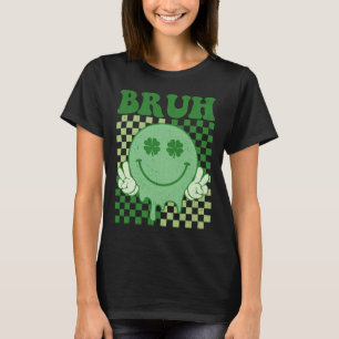 Camiseta Bruh Smile Face Groovy St. Patrick's Day Boy K