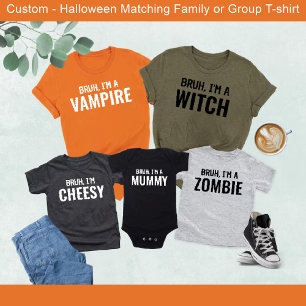 Camiseta Bruh, soy una familia Zombie Funny Halloween coinc