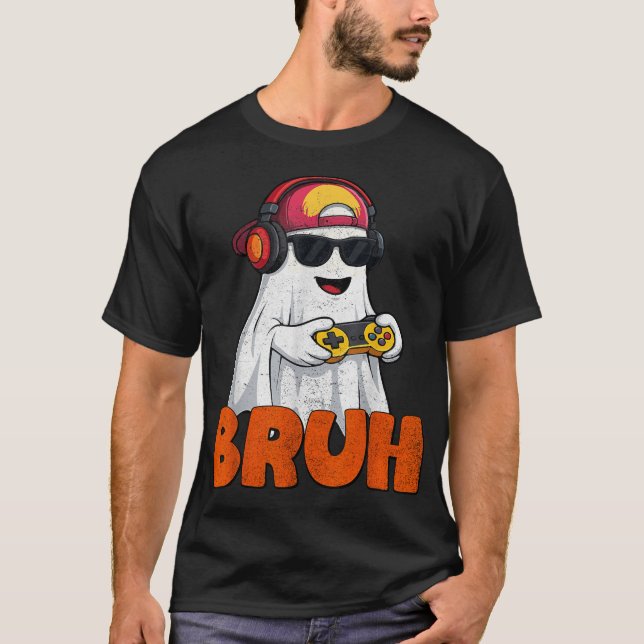 Camiseta Bruh Spooky Boo Halloween Juego de disfraces (Anverso)
