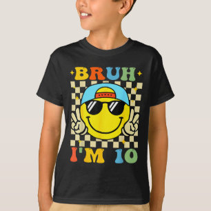 Camiseta Bruh Tengo 10 Años Cumpleaños Azul Cumpleaños Niño