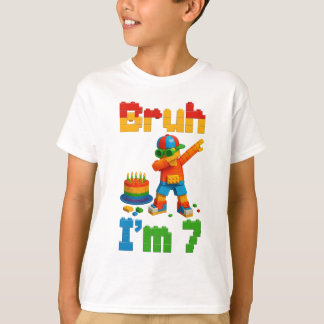 Camiseta Bruh tengo 7 años – Cumpleaños Divertido de Bloque