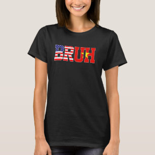 Camiseta Bruh USA Vietnam Bandera Norteamericana Vietnamita