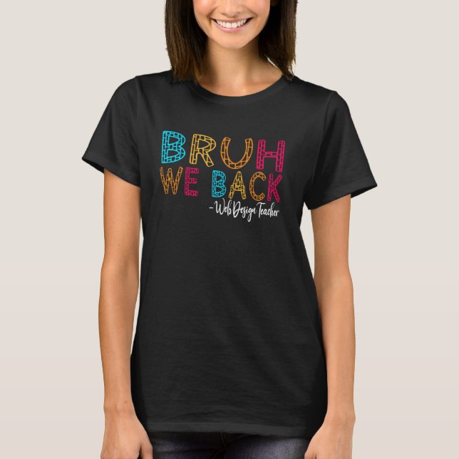 Camiseta Bruh Volvemos Profesor de Diseño Web Primer Día de (Anverso)
