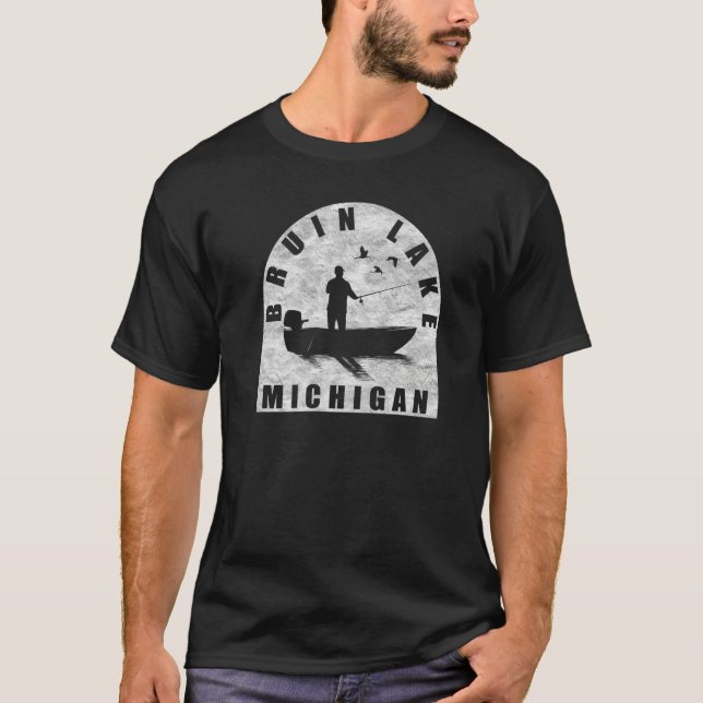 Camiseta Bruin Lake Fishing Michigan (Anverso)