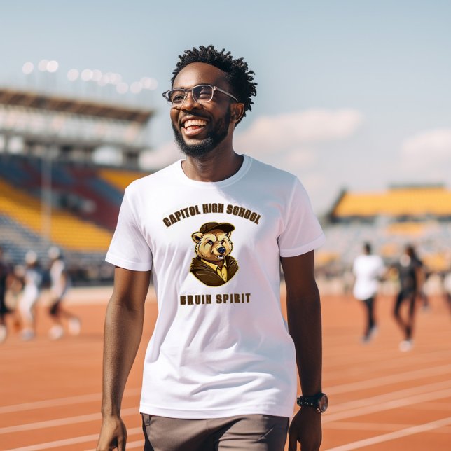 Camiseta Bruin Mascot | Marrón y oro - Equipo de Escuela Su (Subido por el creador)