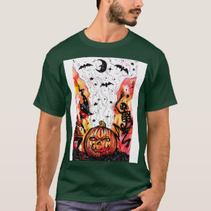 Camiseta Bruja bailarina y esqueleto espeluznante