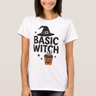 Camiseta Bruja básica   Halloween Minimalista moderno