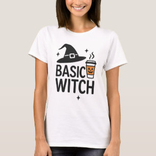 Camiseta Bruja básica Halloween Minimalista moderno