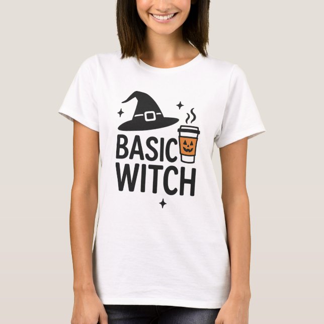 Camiseta Bruja básica | Halloween Minimalista moderno