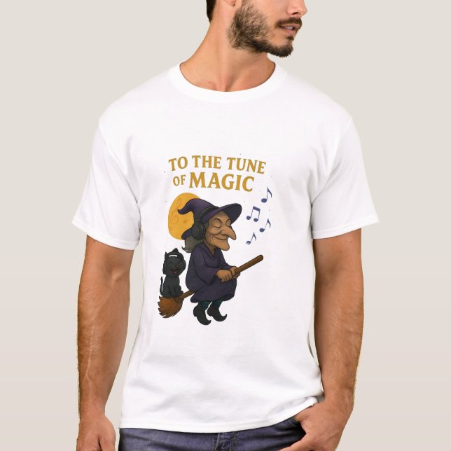 Camiseta Bruja básica"Manténganse asustados (Anverso)