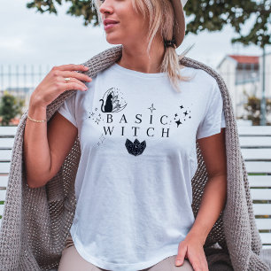 Camiseta Bruja Básica Mujer Divertido Halloween 