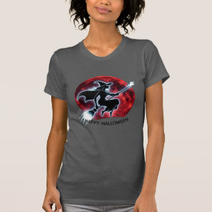 Camiseta Bruja brillante volando Red Moon Tee