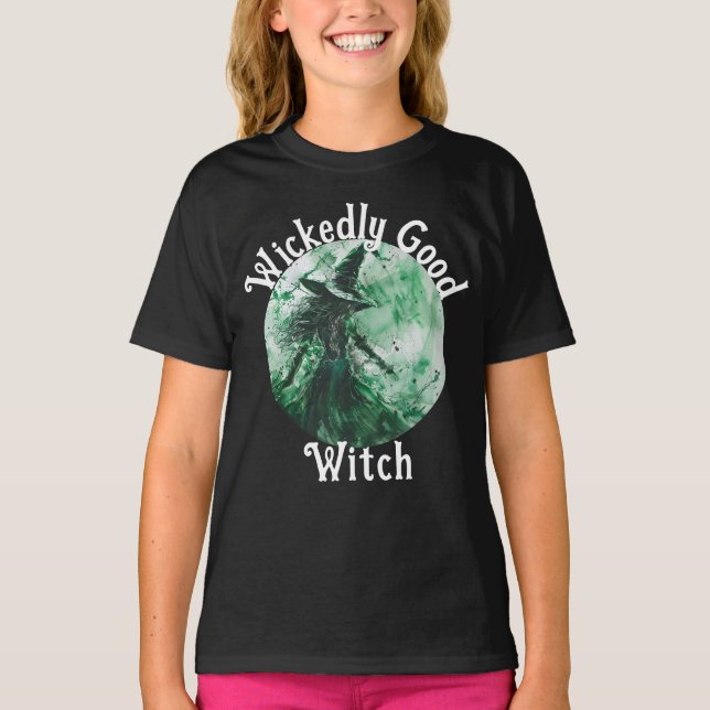 Camiseta Bruja Buena Malvada Dibujo de Bruja Verde (Anverso)