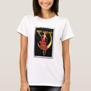 Camiseta Bruja Buena Nostálgica de Halloween y su Gato