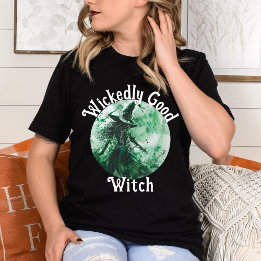 Camiseta Bruja Buena y Malvada Dibujo de Bruja Verde para M