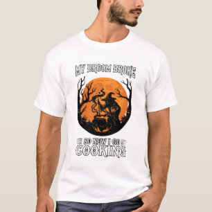 Camiseta Bruja Caldera Luna Llena Cocina Escoba Rota