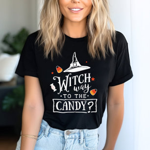 Camiseta Bruja Camino Al Caramelo Divertido Halloween