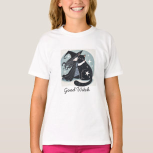 Camiseta bruja con gato negro