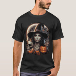 Camiseta Bruja con luna creciente" Tee espeluznante