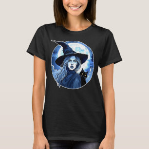 Camiseta Bruja con un Gato - Wicca Halloween 2