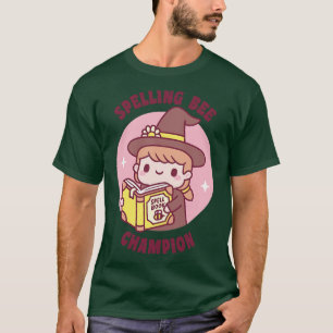 Camiseta Bruja Cuta Con Spell Book Spelling Bee Champion F
