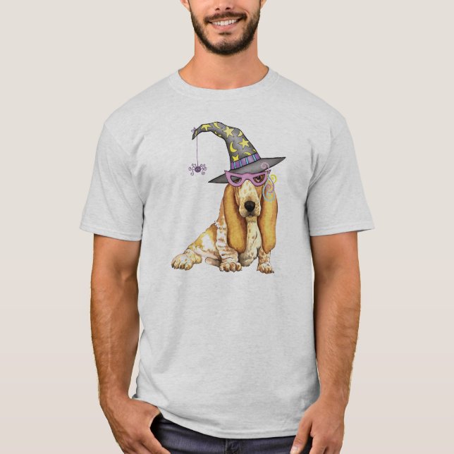Camiseta Bruja de Basset Hound (Anverso)