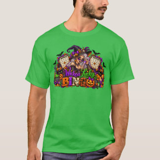 Camiseta Bruja de Bingo de Halloween con Suerte Perversa