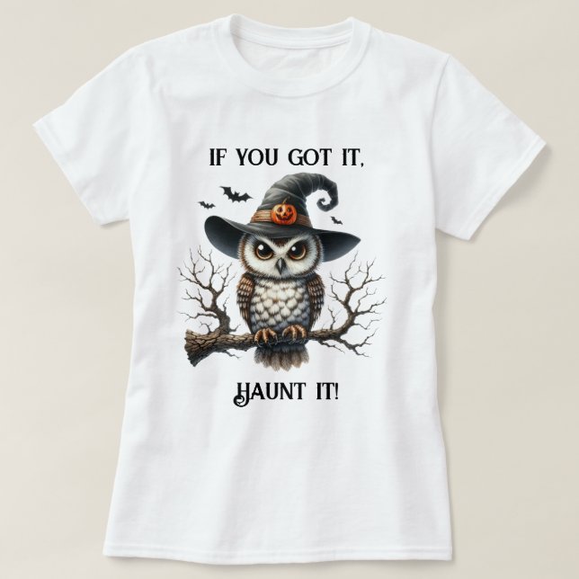 Camiseta Bruja de búho en una rama (Diseño del anverso)