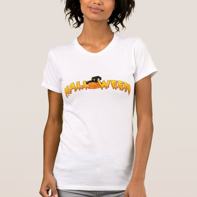 Camiseta Bruja de calabaza de Halloween (Anverso)