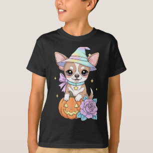 Camiseta Bruja de calabaza de Halloween cachorro Chihuahua