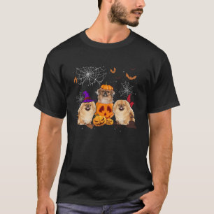 Camiseta Bruja de calabaza Pekingese coincidiendo Perro Hal