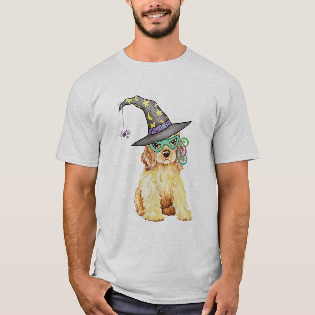 Camiseta Bruja de cocker spaniel (Anverso)