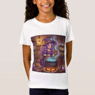Camiseta Bruja de dibujos animados haciendo poción de amor