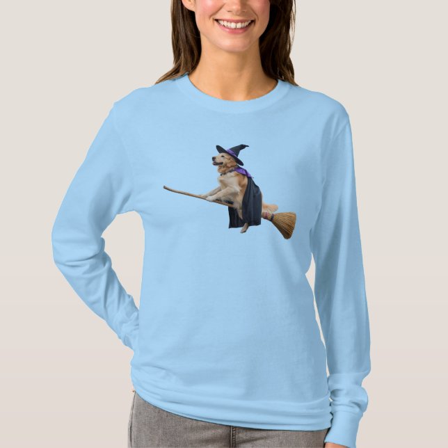 Camiseta Bruja de Golden Retriever (Anverso)