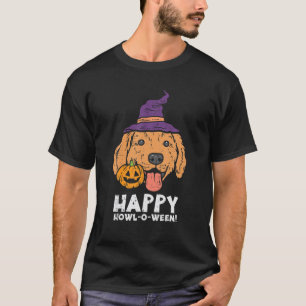 Camiseta Bruja de Golden Retriever Happy Howl O Ween Funny