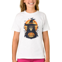 Bruja de Halloween Calavera con Jack O Linterna Ca